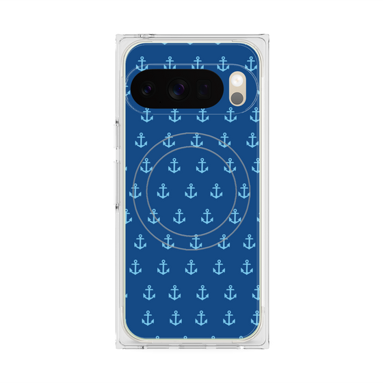 プレミアムスクエアケース with Pixelsnap［ Anchor - Blue ］