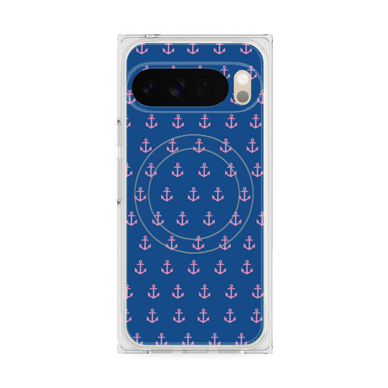 プレミアムスクエアケース with Pixelsnap［ Anchor - Pink ］