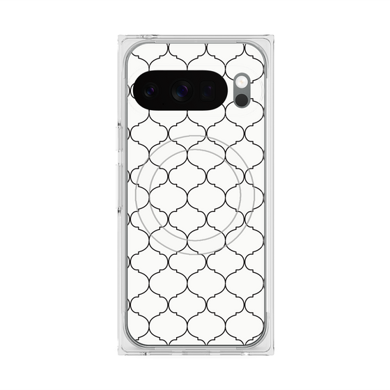 プレミアムスクエアケース with Pixelsnap［ Moroccan1 -Black ］