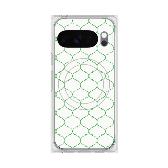 プレミアムスクエアケース with Pixelsnap［ Moroccan1 -Green ］