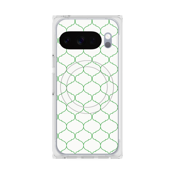 プレミアムスクエアケース with Pixelsnap［ Moroccan1 -Green ］