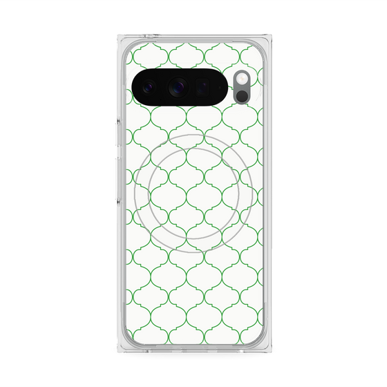 プレミアムスクエアケース with Pixelsnap［ Moroccan1 -Green ］