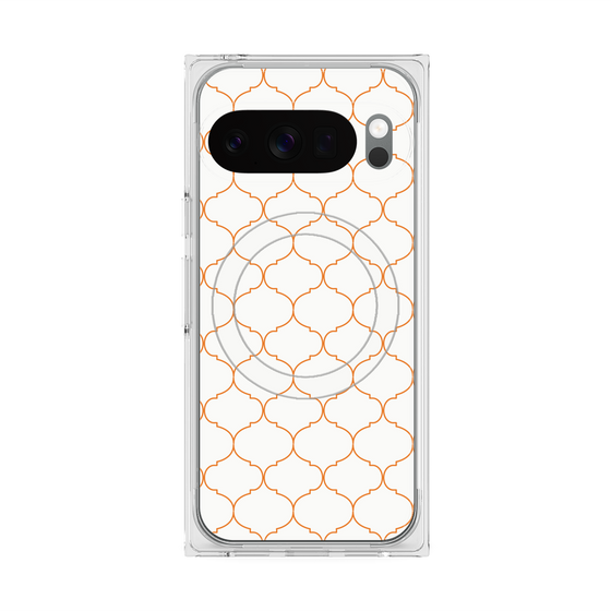 プレミアムスクエアケース with Pixelsnap［ Moroccan1 -Orange ］