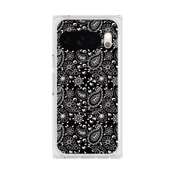 プレミアムスクエアケース with Pixelsnap［ ペイズリー - Black ］