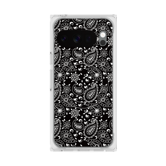 プレミアムスクエアケース with Pixelsnap［ ペイズリー - Black ］