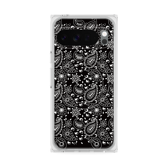 プレミアムスクエアケース with Pixelsnap［ ペイズリー - Black ］