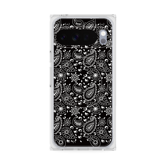 プレミアムスクエアケース with Pixelsnap［ ペイズリー - Black ］