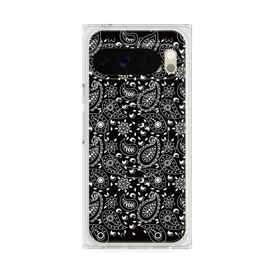 プレミアムスクエアケース with Pixelsnap［ ペイズリー - Black ］