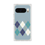 プレミアムスクエアケース with Pixelsnap［ Nordic Argyle - Blue ］