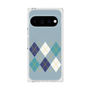 プレミアムスクエアケース with Pixelsnap［ Nordic Argyle - Blue ］