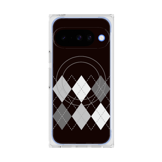 プレミアムスクエアケース with Pixelsnap［ Nordic Argyle - Black ］