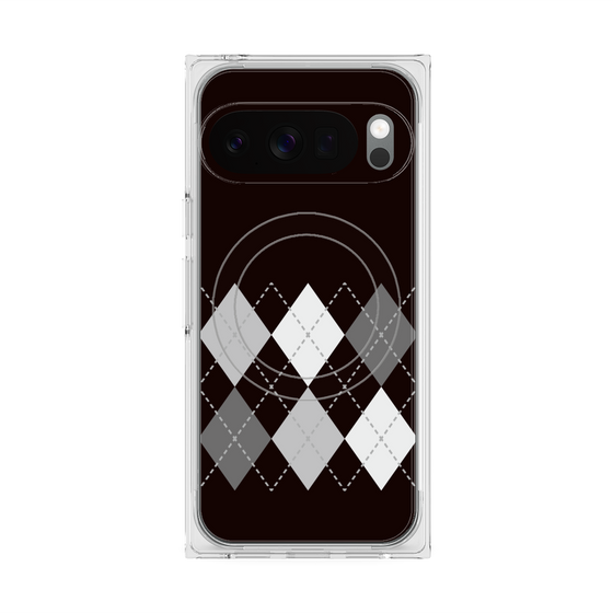 プレミアムスクエアケース with Pixelsnap［ Nordic Argyle - Black ］