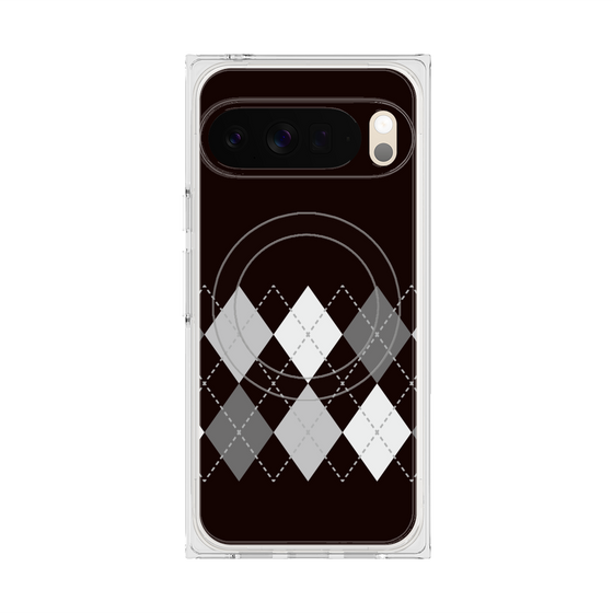 プレミアムスクエアケース with Pixelsnap［ Nordic Argyle - Black ］