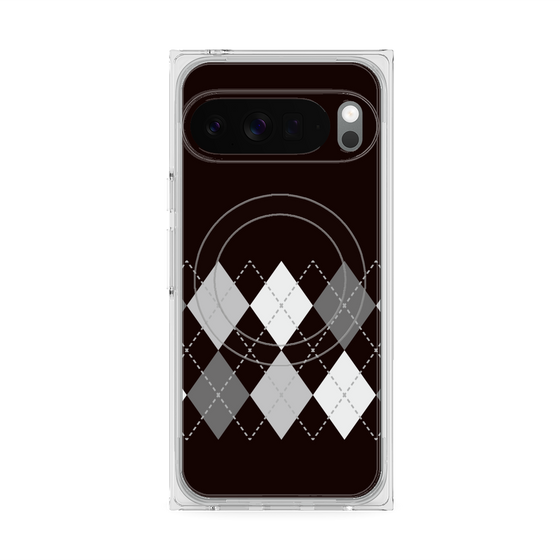 プレミアムスクエアケース with Pixelsnap［ Nordic Argyle - Black ］