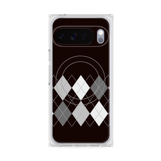 プレミアムスクエアケース with Pixelsnap［ Nordic Argyle - Black ］