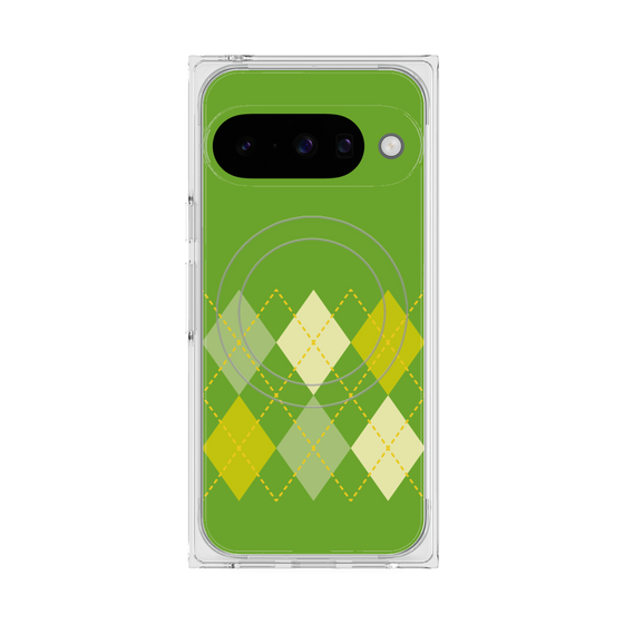 プレミアムスクエアケース with Pixelsnap［ Nordic Argyle - Green ］