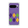 プレミアムスクエアケース with Pixelsnap［ Nordic Argyle - Purple ］