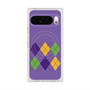 プレミアムスクエアケース with Pixelsnap［ Nordic Argyle - Purple ］