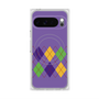 プレミアムスクエアケース with Pixelsnap［ Nordic Argyle - Purple ］