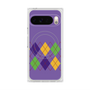 プレミアムスクエアケース with Pixelsnap［ Nordic Argyle - Purple ］