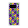 プレミアムスクエアケース with Pixelsnap［ Argyle - Purple ］