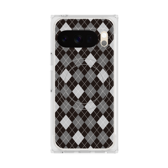 プレミアムスクエアケース with Pixelsnap［ Argyle - Black ］