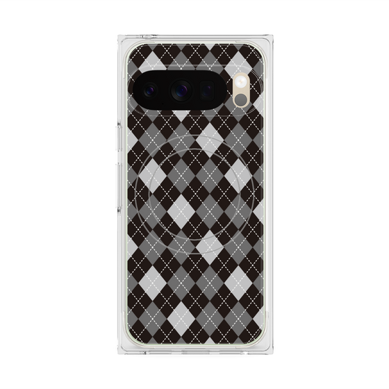 プレミアムスクエアケース with Pixelsnap［ Argyle - Black ］