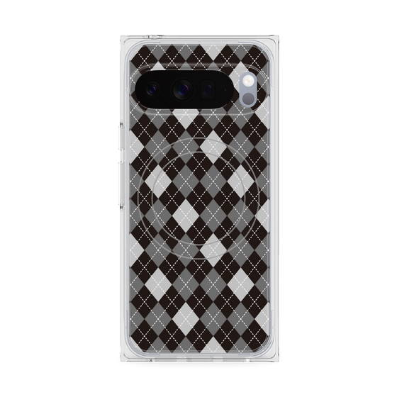 プレミアムスクエアケース with Pixelsnap［ Argyle - Black ］