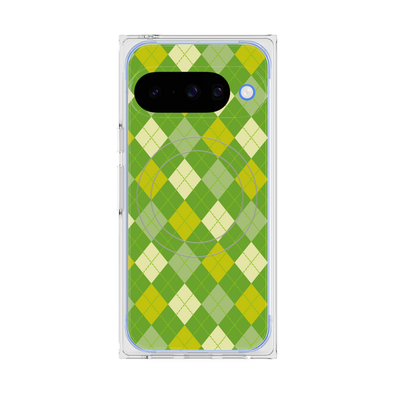 プレミアムスクエアケース with Pixelsnap［ Argyle - Green ］