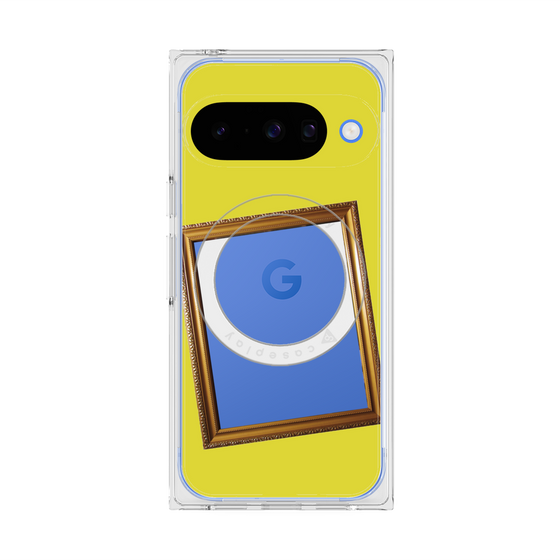 プレミアムスクエアケース with Pixelsnap［ Photo Frame - Yellow ］