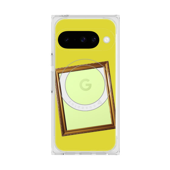 プレミアムスクエアケース with Pixelsnap［ Photo Frame - Yellow ］