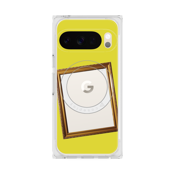 プレミアムスクエアケース with Pixelsnap［ Photo Frame - Yellow ］