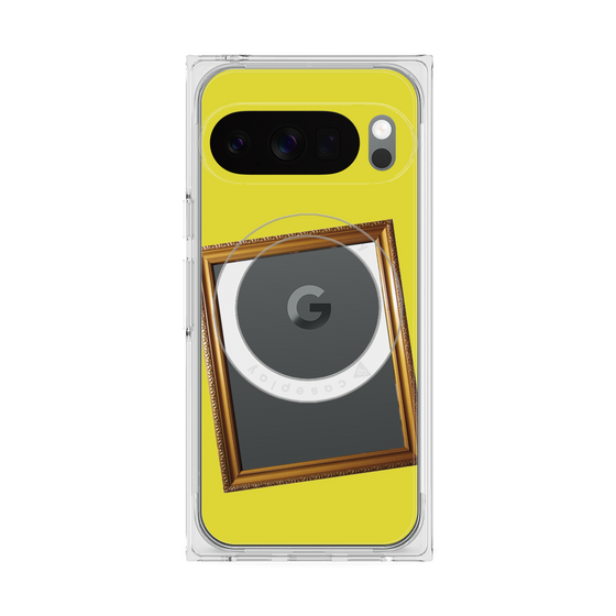 プレミアムスクエアケース with Pixelsnap［ Photo Frame - Yellow ］