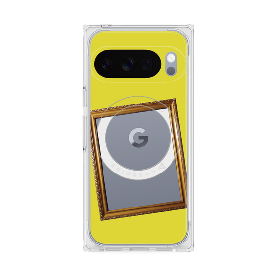 プレミアムスクエアケース with Pixelsnap［ Photo Frame - Yellow ］