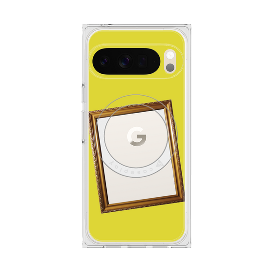プレミアムスクエアケース with Pixelsnap［ Photo Frame - Yellow ］