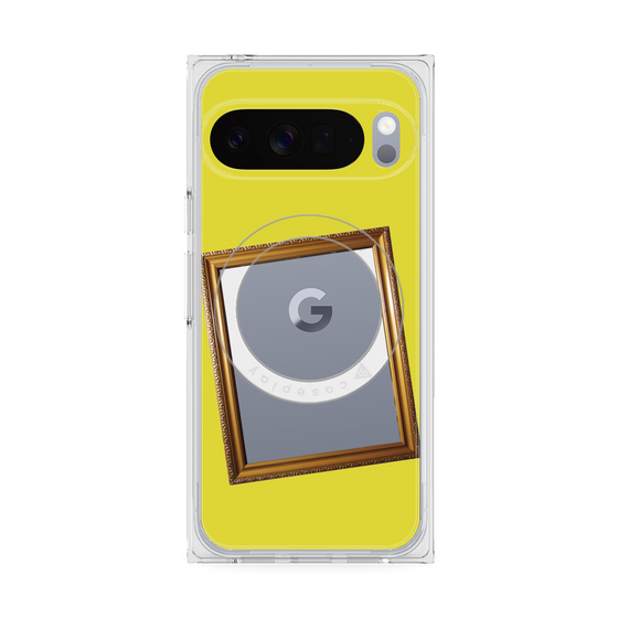 プレミアムスクエアケース with Pixelsnap［ Photo Frame - Yellow ］