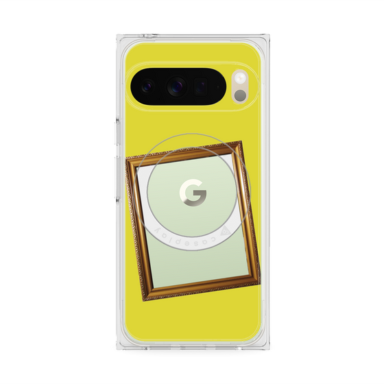 プレミアムスクエアケース with Pixelsnap［ Photo Frame - Yellow ］