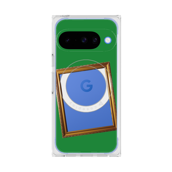 プレミアムスクエアケース with Pixelsnap［ Photo Frame - Green ］