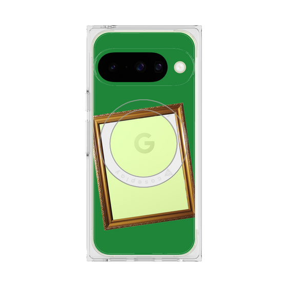 プレミアムスクエアケース with Pixelsnap［ Photo Frame - Green ］