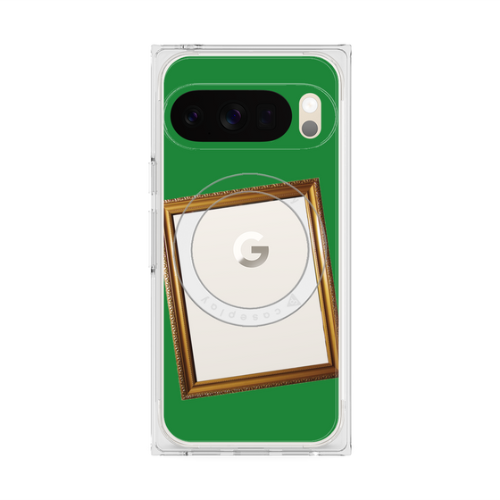 プレミアムスクエアケース with Pixelsnap［ Photo Frame - Green ］