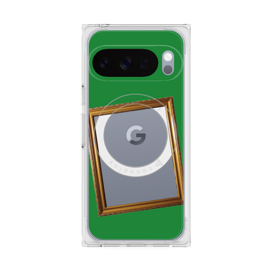 プレミアムスクエアケース with Pixelsnap［ Photo Frame - Green ］