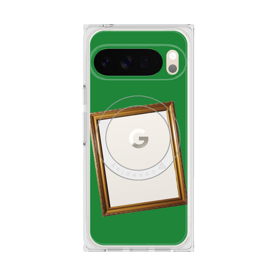 プレミアムスクエアケース with Pixelsnap［ Photo Frame - Green ］
