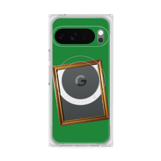 プレミアムスクエアケース with Pixelsnap［ Photo Frame - Green ］