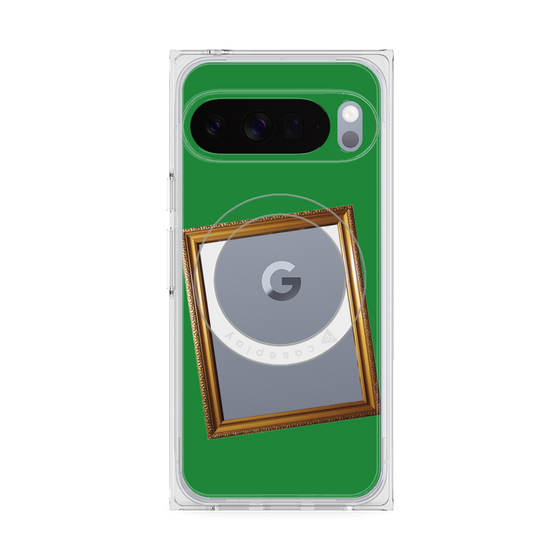 プレミアムスクエアケース with Pixelsnap［ Photo Frame - Green ］