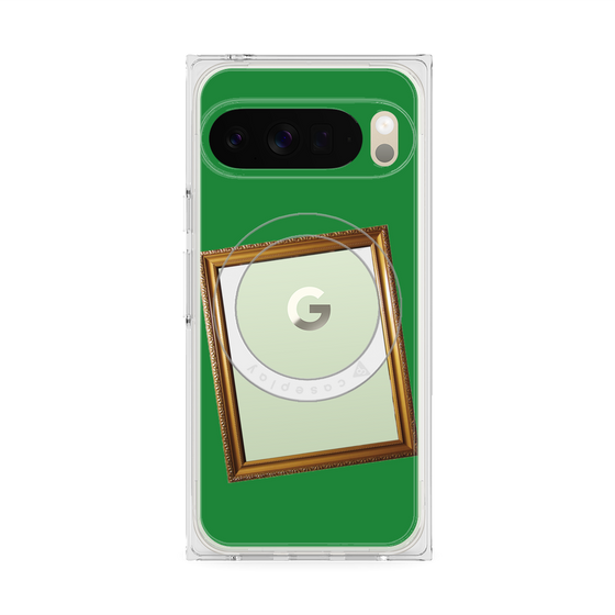 プレミアムスクエアケース with Pixelsnap［ Photo Frame - Green ］