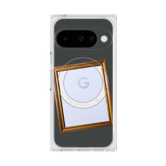 プレミアムスクエアケース with Pixelsnap［ Photo Frame - Gray ］