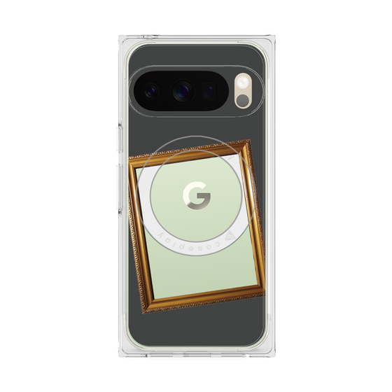 プレミアムスクエアケース with Pixelsnap［ Photo Frame - Gray ］