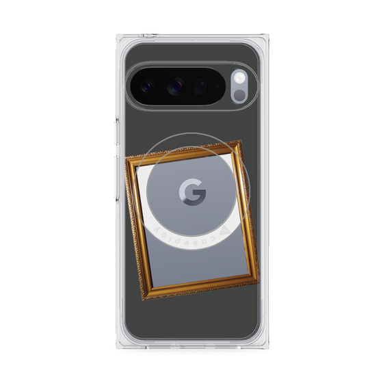 プレミアムスクエアケース with Pixelsnap［ Photo Frame - Gray ］