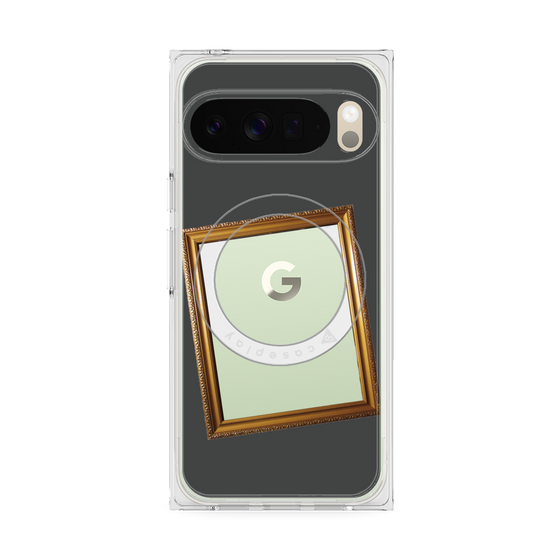 プレミアムスクエアケース with Pixelsnap［ Photo Frame - Gray ］