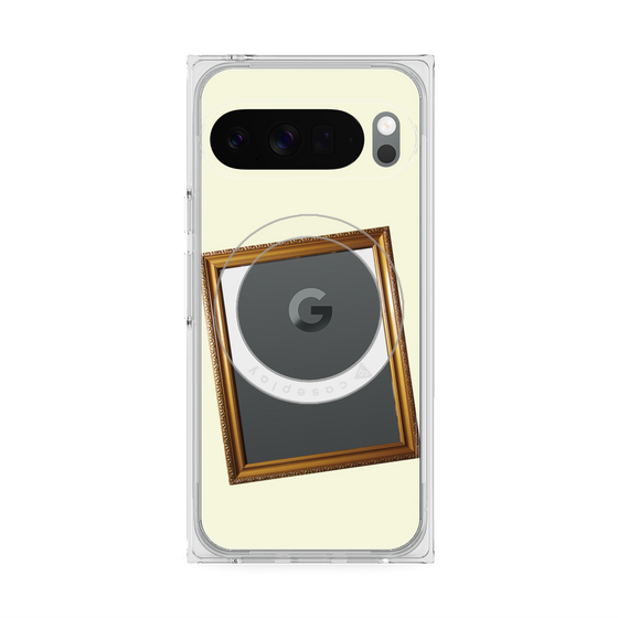 プレミアムスクエアケース with Pixelsnap［ Photo Frame - Ivory ］
